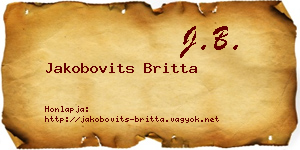 Jakobovits Britta névjegykártya